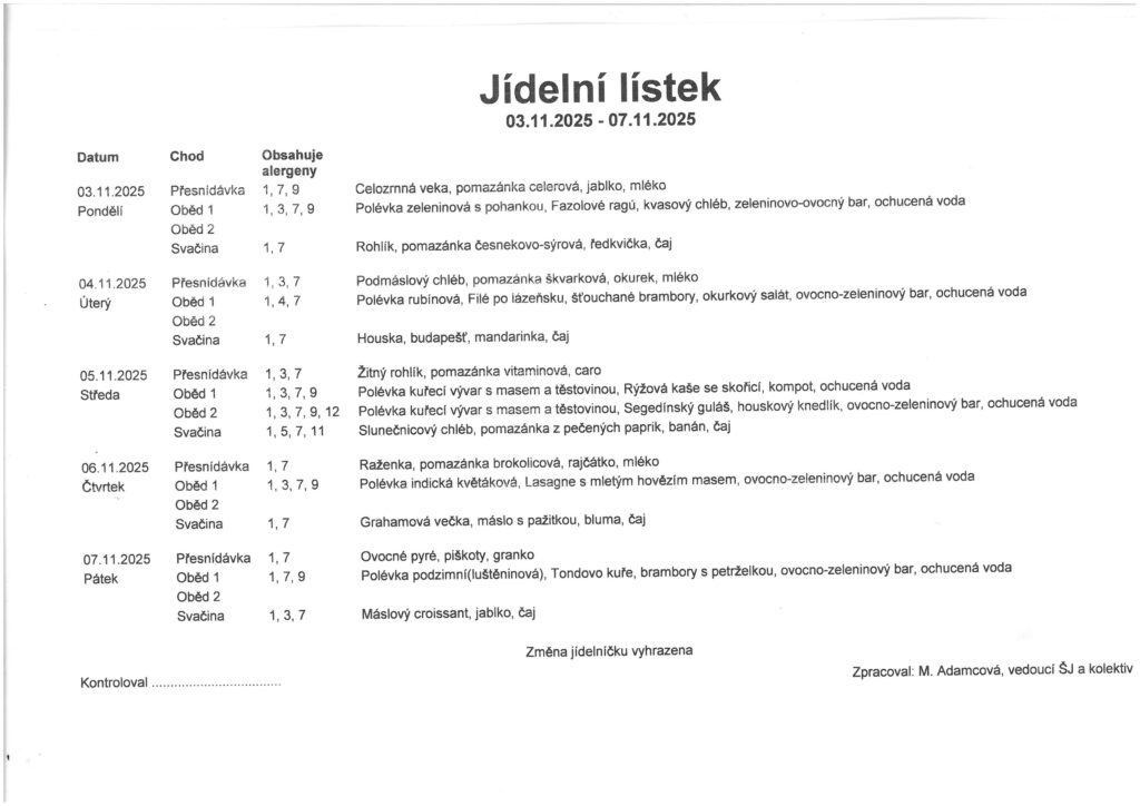 jídelníčk
