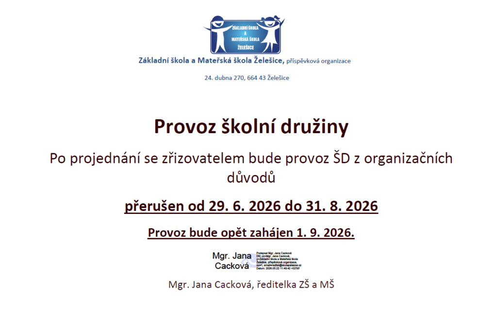 provoz ŠD