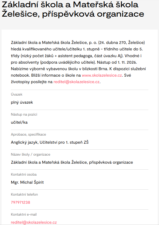 nabídka zaměstnání